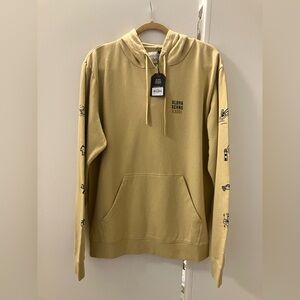 NWT Aloha Xchng Exchange Khaki KAUAI MAP HAWAII Cotton Hoodie Sz L